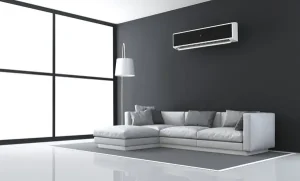 Estudio elegante con aire acondicionado a juego